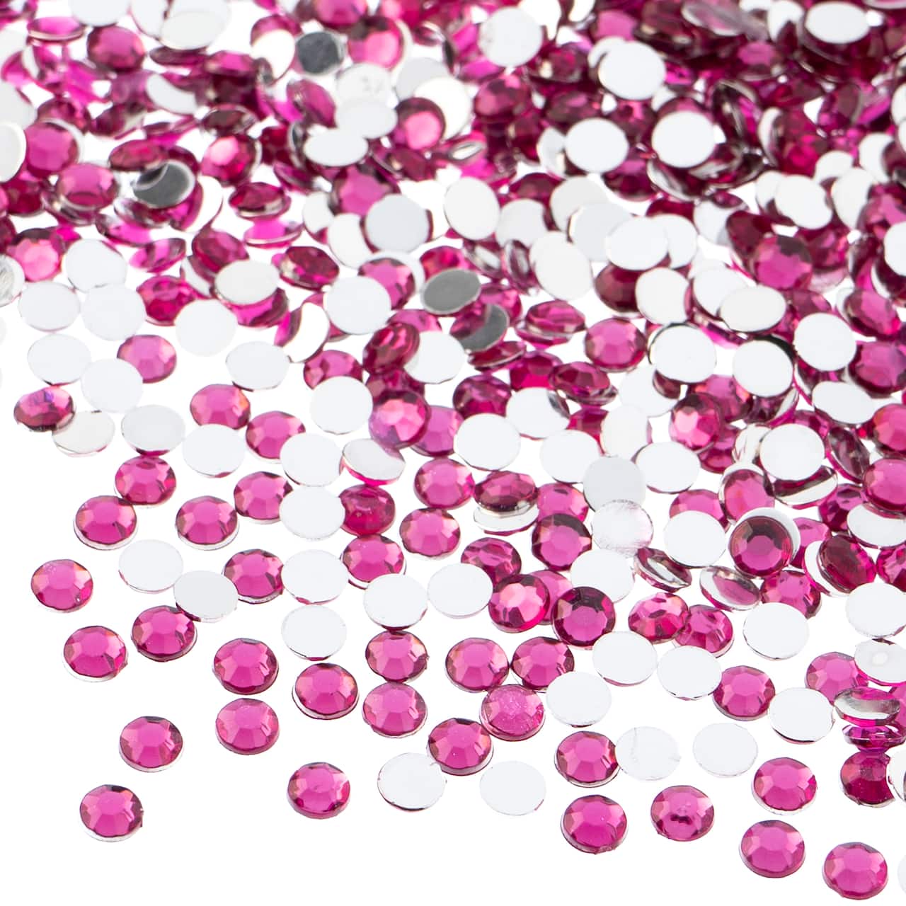 John Bead Acrylic Round Flat Back Rhinestones, 4mm